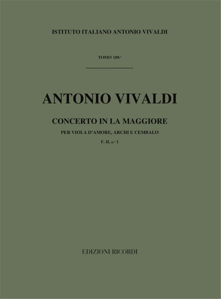Concerto For Viola D'Amore In La RV 396